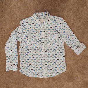 Dachshund-Print Blouse, 100% Cotton, Size S, Never Worn